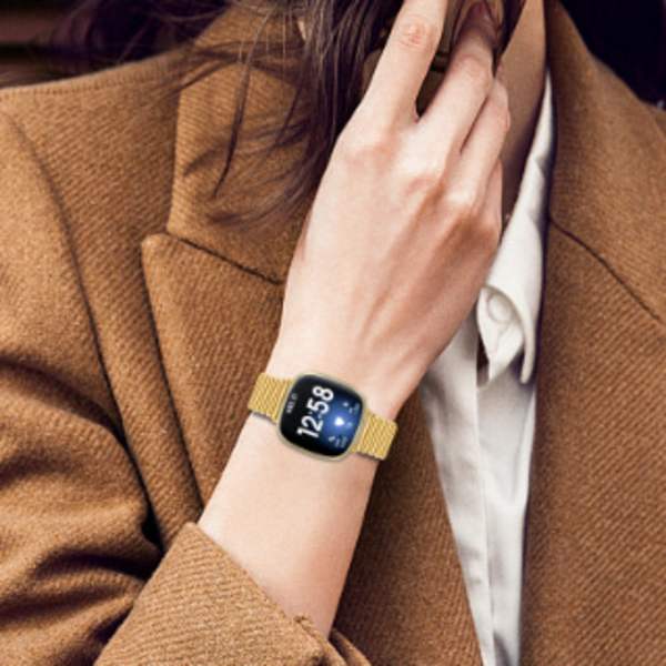 Urrem i rustfrit stål Fitbit Versa 3 / Versa 4 / Sense 2 Guld