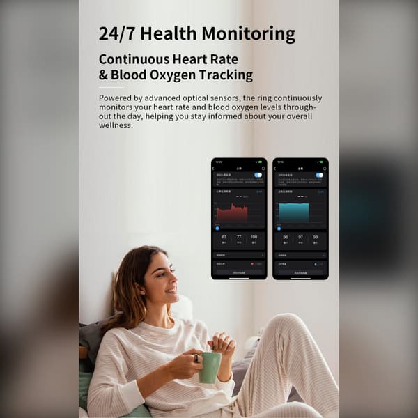 Smart-ring med Bluetooth 5.2, gestusstyring og opladningsetui til hverdagsbrug, sport og livsstilsfunktioner Silver 10 Silver 10