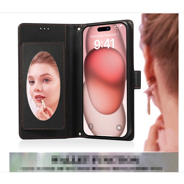 (13PRO) Multifunktionelt Spejl Kort Holder Pung Telefon Cover