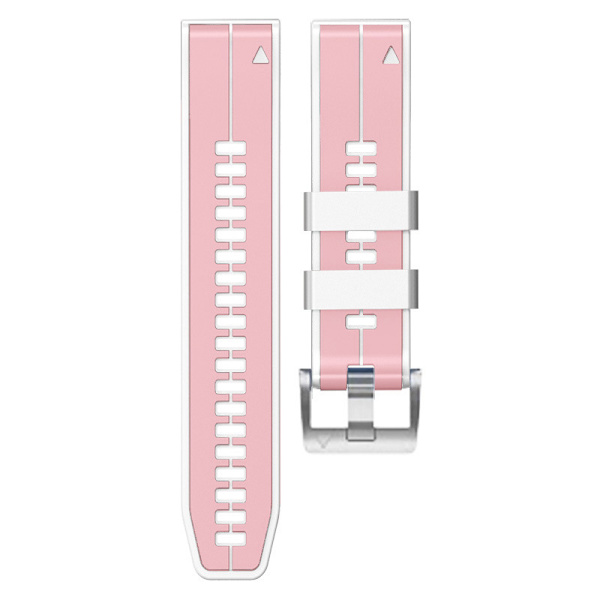 Silikone urrem til Garmin Fenix 7S Pro Pink + hvid