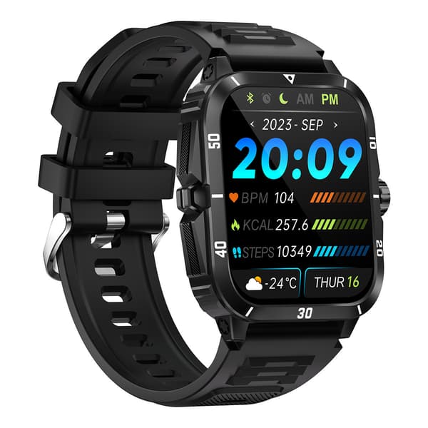 Smartwatch med sundhedsovervågning og fitnesstracking