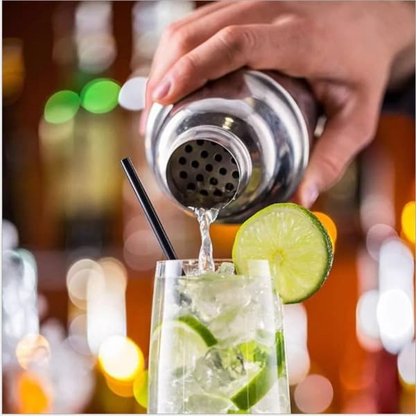 Boston Shaker Sæt med Base 21 Dele - Bartender Sæt i Rustfrit Stål til Hjemmebaren, Perfekt til Cocktails og Drinks