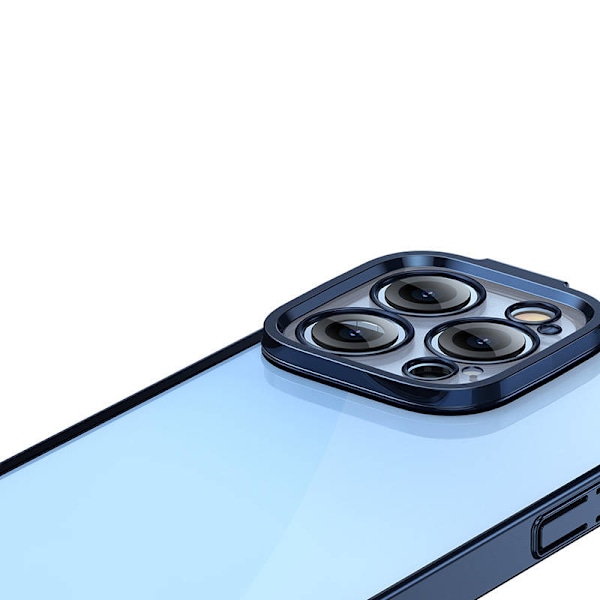 Baseus Glitter läpinäkyvä kotelo ja karkaistu lasisetti iPhone 14 Prolle (sininen)