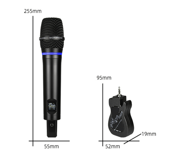 2-pak trådløs mikrofon Bluetooth rumklang med Android-portkabel Black Black