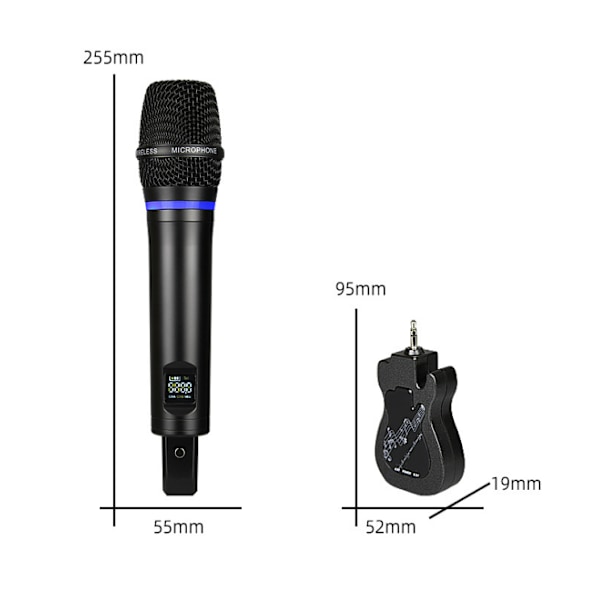 2-pak trådløs mikrofon Bluetooth rumklang med Android-portkabel Sort