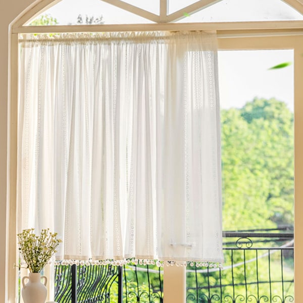 Elegant Fransk Spetsgardin M