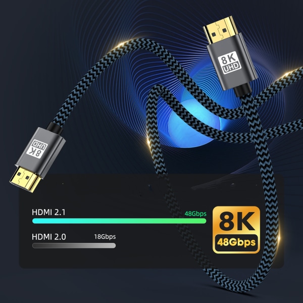 HDMI til HDMI 8K@60Hz 1M datakabel