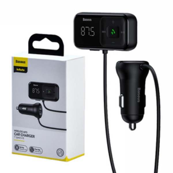 Bil Bluetooth MP3-afspiller + Oplader Baseus T Shaped S-16 Black OS