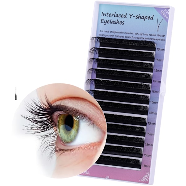 Mix Lashes - 8-15 mm blandet bakke Y-formet