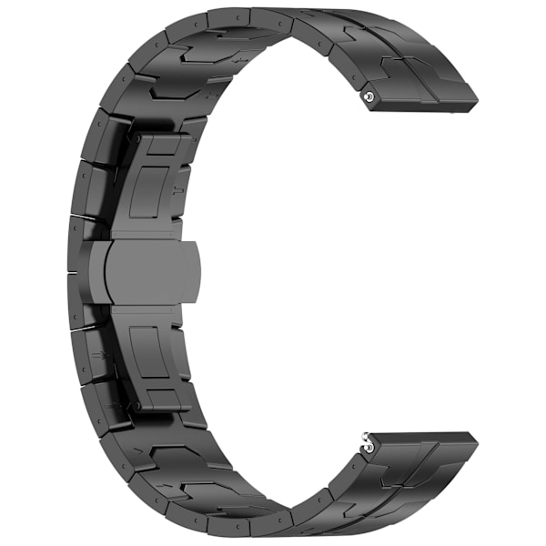 Titanium klockarmband för 22 mm Smartwatch Fjärilslås Svart