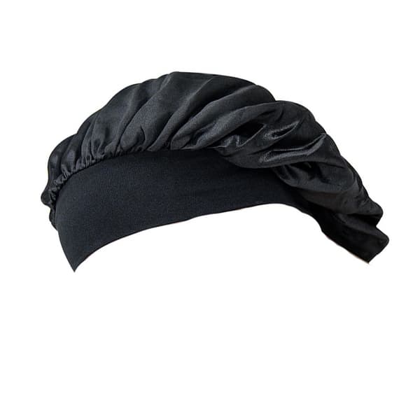 Elastisk Hårvårdsmössa 2-pack - Trendig, Andningsbar och Bekväm Sovmössa Black Black