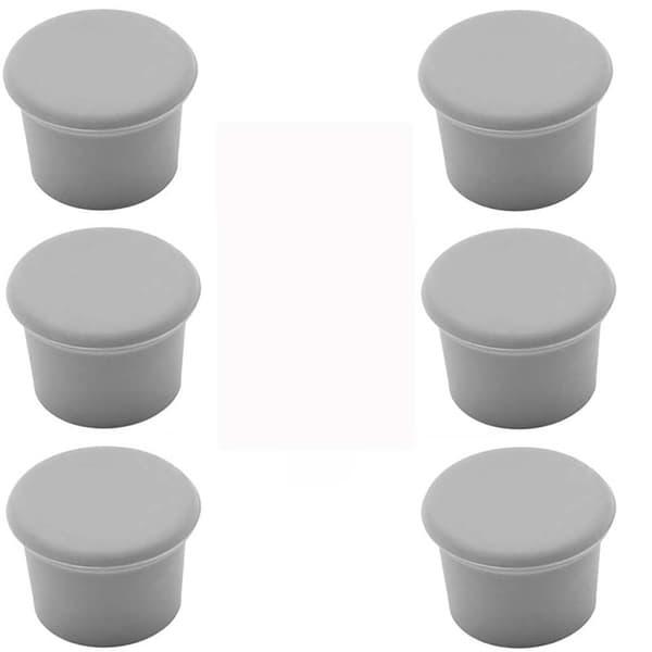 6-pak Silikoneflaskepropper - Genanvendelige vinpropper til forsegling og bevaring af friskhed Grey Grey