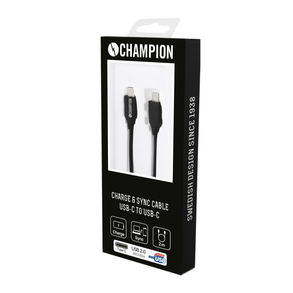 Champion USB-C Kabel 60W 2m Svart