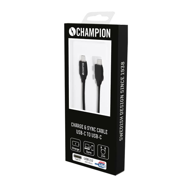 USB-C Kabel 60W 2m Svart
