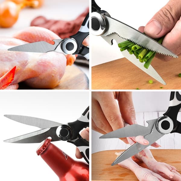 Multifunktionella kökssaxar för kycklingben - 2 st set, 2CR13 rostfritt stål, öppna flaskor och knäcka nötter, säker skärning
