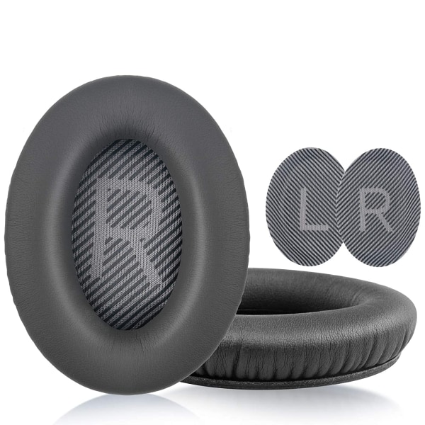 INF Öronkuddar för Bose QC35 I/II, QC25, QC15, QC 2 AE 2, AE 2i, AE 2w, SoundTrue, SoundLink Mörkgrå