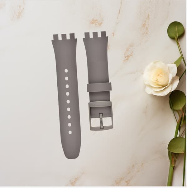 Premium silikone Swatch urrem udskiftning Grey 20 mm Grey 20 mm