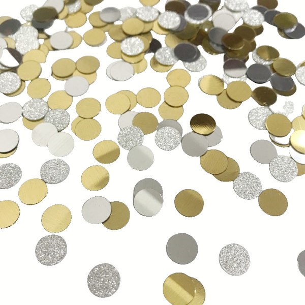 Hilekonfetti, 8 mm pyöreä paljettikonfetti 30g Hopea