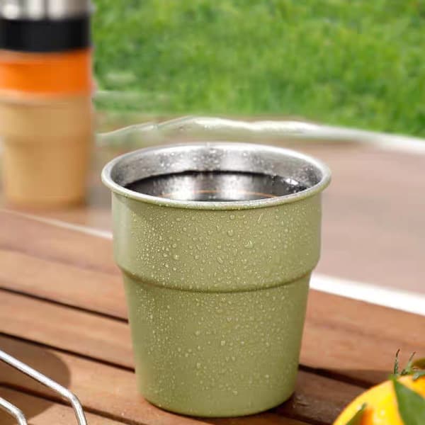 Camping Ølkrus 300ml Enkelt Lag Rustfrit Stål Green Green