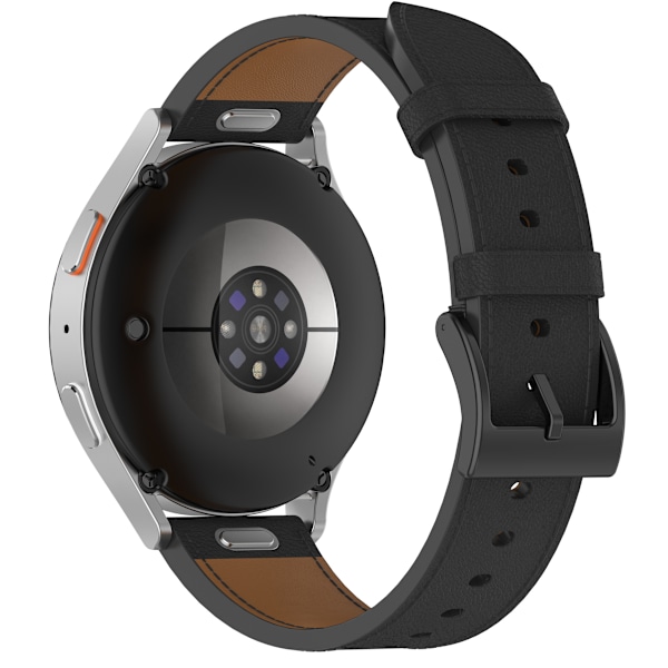 Armband i äkta Läder för Samsung Watch 4 5 6 7 Svart