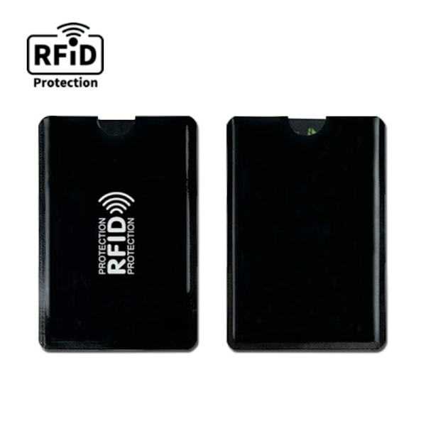 Kortfodral med RFID-Blockering, 10-pack Svart