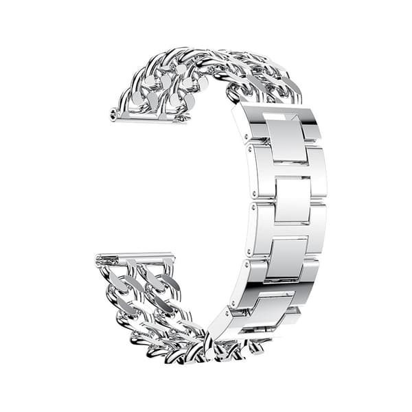 Alloy Dubbelradig Denimkedjerem för Fitbit Versa-serien Silver Fitbit Versa 3 Silver
