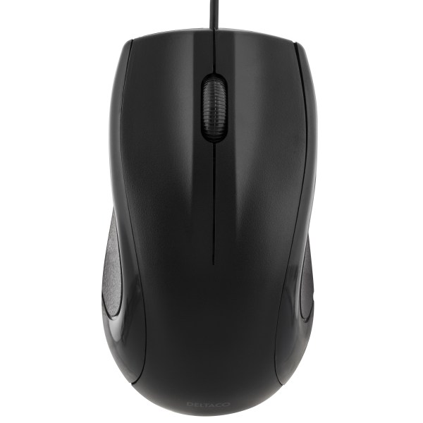 Wired optical mouse, 3 buttons w/ a scroll, 1200 DPI, black