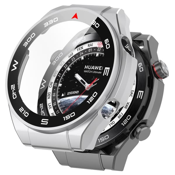 Älykellokotelo näytönsuojalla Silver Huawei Watch Ultimate Silver
