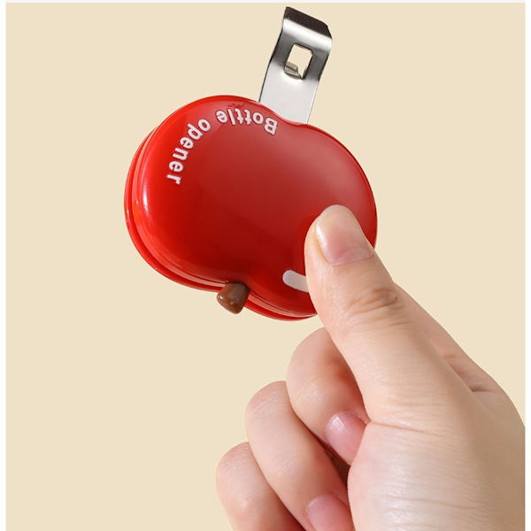 Æbleformet oplukker med forseglingsclips - 2-i-1 multifunktionel gadget Red Red