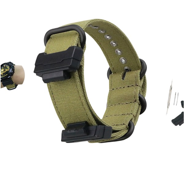 Casio G-SHOCK Canvas Nylon kellohihna GD/GAGLS-100/120/DW5600 Vihreä + musta