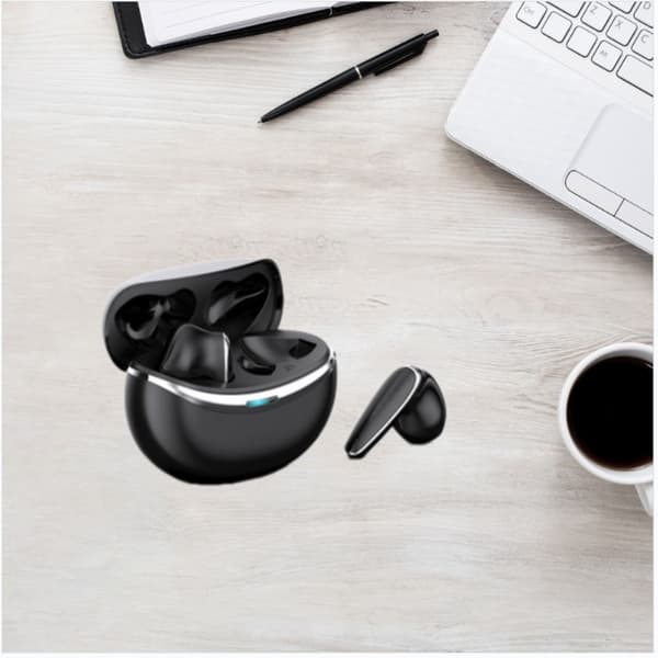 Smart Touch Noise-Cancelling Hi-Fi Bluetooth True Wireless Stereo Earbuds med touchkontroll och 400MAH laddningsetui, ergonomisk säker passform för sp Black