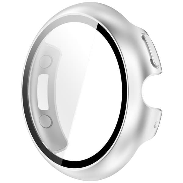 Suojakotelo Google Pixel Watch 4 41mm - PC + Karkaistu Lasi Silver Silver