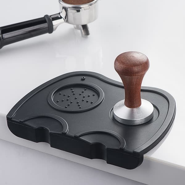 Silikone kaffetampermåtte, skridsikker espresso tampepude Black Black
