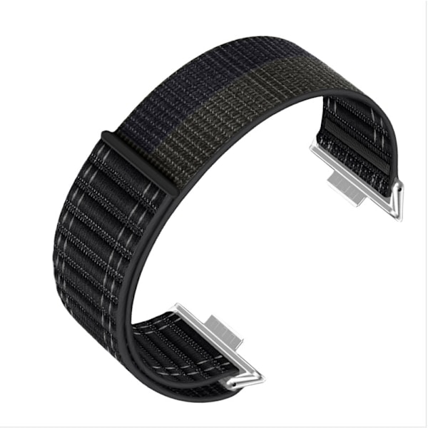 Stilfuld bølgemønster nylon loop rem til Huawei Watch Fit 4 Pro Sort
