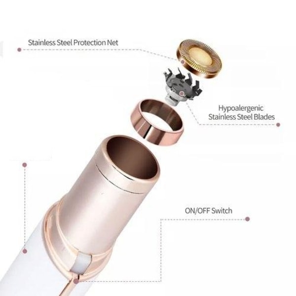 INF Ansigtshårfjerner smertefri genopladelig Hvid Hvid