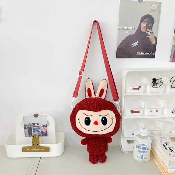 Charmerende plys-crossbody-taske Rød