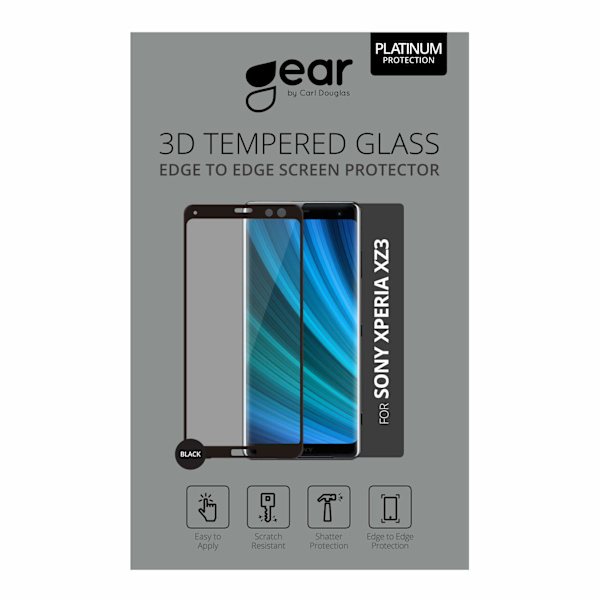 Härdat Glas 3D Full Cover Svart Sony Xperia XZ3