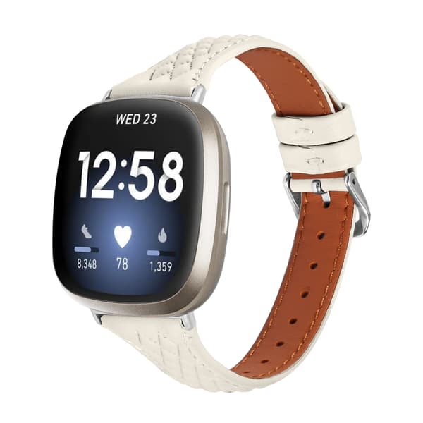 Urrem i ægte læder til Fitbit Versa 4 Apricot Apricot