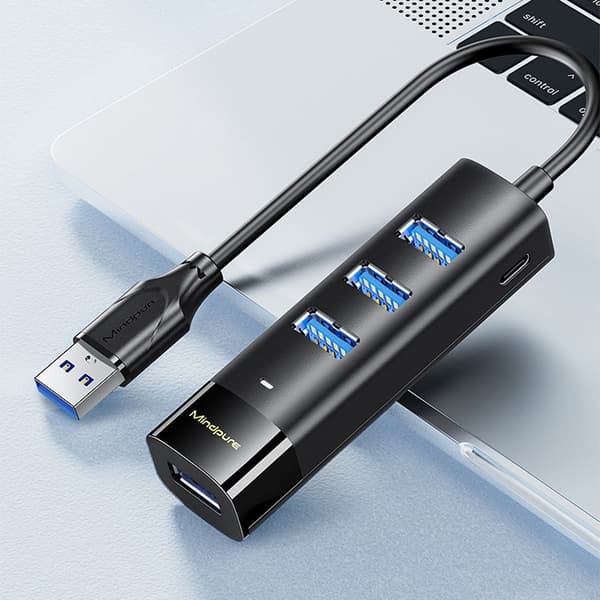 4-Port USB 3.0 Hub - Høj hastigheds dataoverførsel og udvidelse 0.3m 0.3m