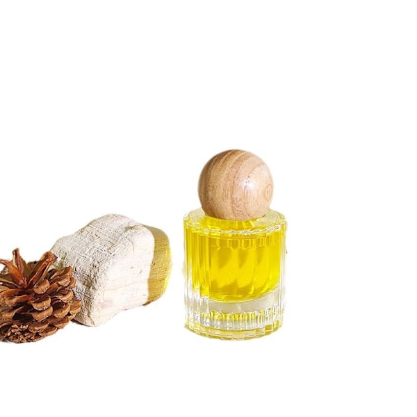 Smal glasflaska 30ml med trälock - perfekt för resor M