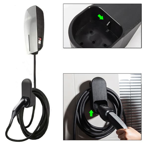 Vægmonteret EV-opladerholder til Tesla Model 3/X/S/Y (EU-stik)