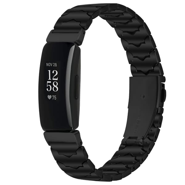 Batman Rustfrit Stålbånd Kompatibelt med Fitbit Inspire 1/HR/Inspire 2 - Sort