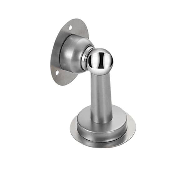 Magnetisk dørstopper i rustfrit stål uden boring med 3M-klæbemiddel - Sikker og lydløs Silver Silver