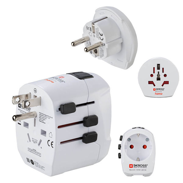Rejseadapter Verden Pro Light USB 3-ben
