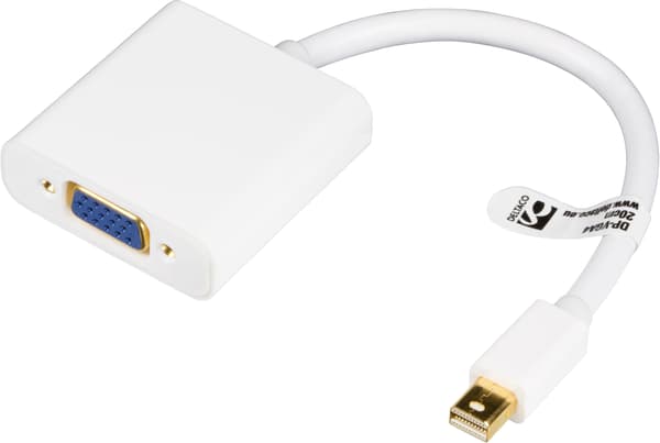 Mini DisplayPort to VGA-adapter, 20-pin- 15-pin, white, 0.2m