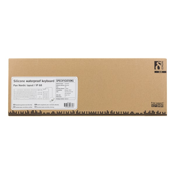 Rubberized keyboard silicone IP68 full size 105 keys black
