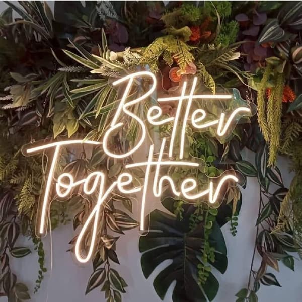 Better Together LED Neon Skylt - USB-driven Dekorativ Belysning för Fester & Heminredning