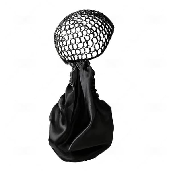 2-i-1 Satin Sleep Cap med Vedhæftet Mesh - Polyester Hår Wrap til Fletninger og Styling