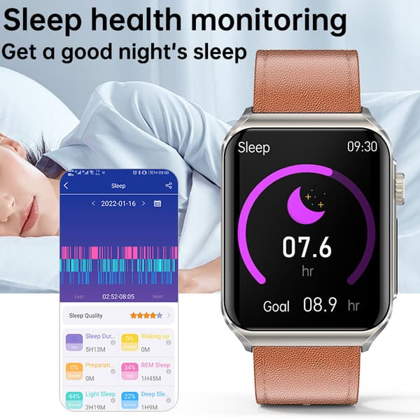 Smartklocka med EKG/Bluetooth-samtal och musik Black Black