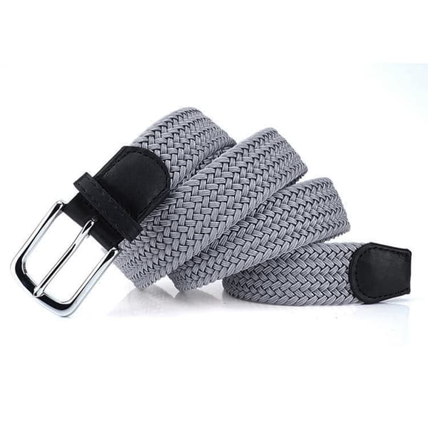 Flätat Elastiskt Bälte med Spänne 105cm Grey Grey